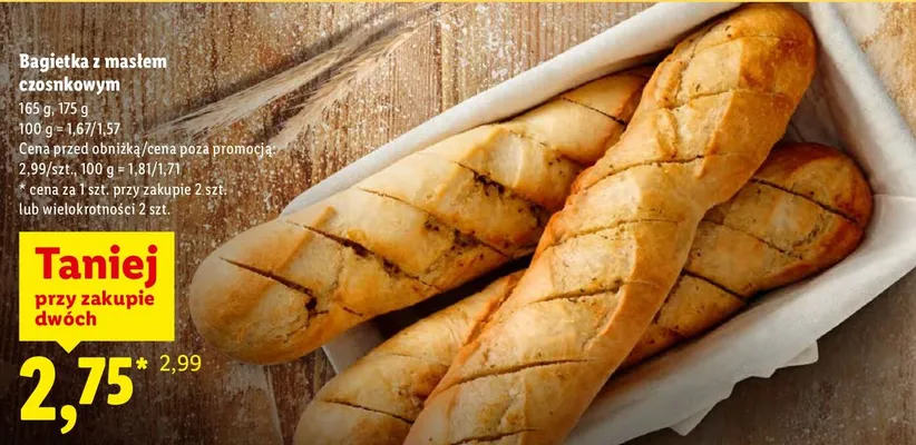 Bagietka z masłem czosnkowym promocja w Lidl
