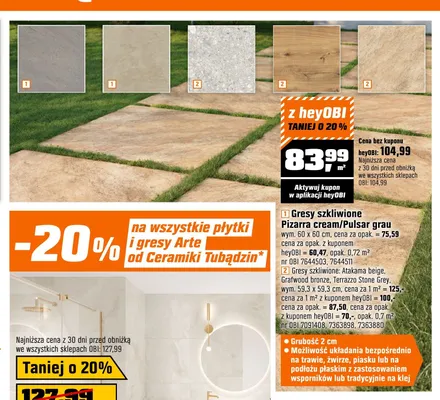 Gres szkliwiony Terrazzo Stone Grey promocja w OBI