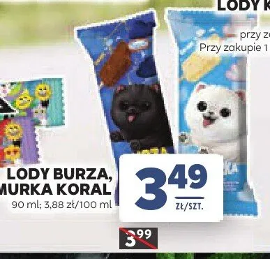 Lody Burza Koral promocja w Stokrotka