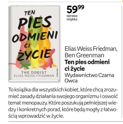 Książka Ten pies odmieni ci życie Elias Weiss Friedman Ben Greenman promocja w Empik