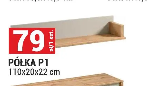 Półka P1 System Indygo dąb wotan/beige 110x20x22cm promocja w Merkury Market