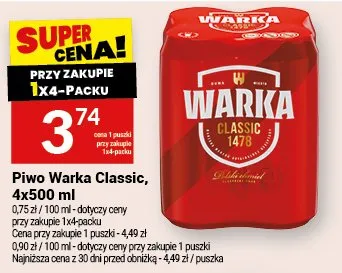 Piwo Warka Classic promocja w Twój Market