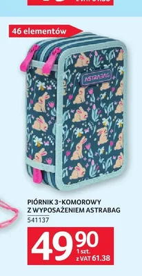 Piórnik 3-komorowy z wyposażeniem Astrabag Króliki promocja w Selgros