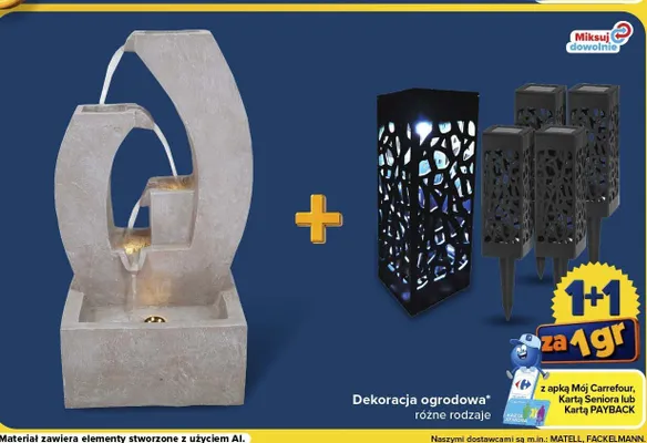 Dekoracja ogrodowa lampa solarna promocja w Carrefour