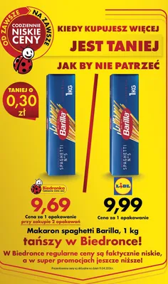 Makaron spaghetti promocja w Biedronka