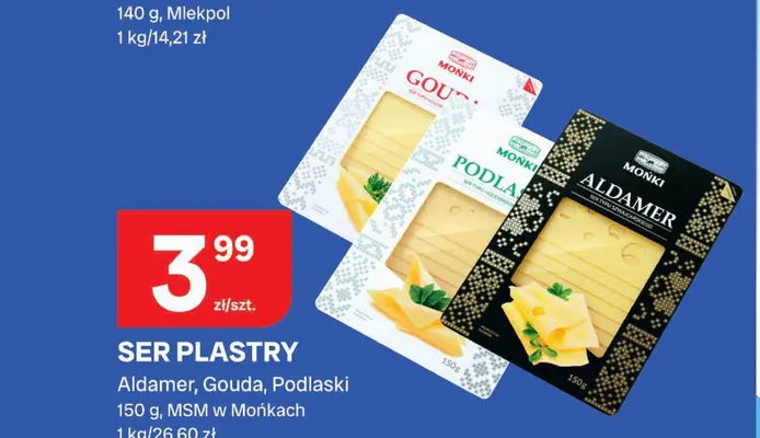 Ser w plastrach Aldamer MSM w Mońkach promocja w Chorten