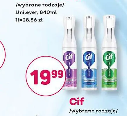 Spray do czyszczenia Cif promocja w Bliski