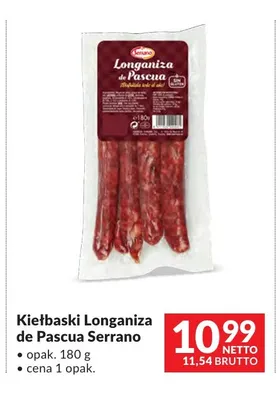 Kiełbaski Longaniza de Pascua Serrano promocja w Makro