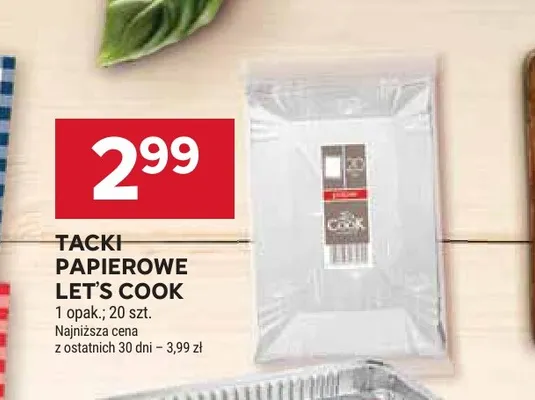 Tacki papierowe Let's Cook promocja w Stokrotka