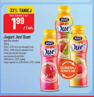 Jogurt Jovi Duet truskawka-kiwi promocja w POLOmarket