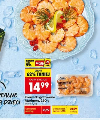 Krewetki gotowane białe Marinero promocja w Biedronka