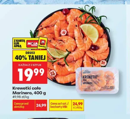 Krewetki całe Marinero promocja w Biedronka