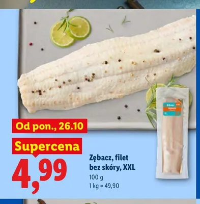Zębacz filet bez skóry XXL promocja w Lidl