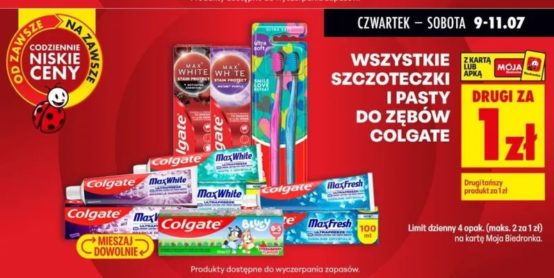 Pasta do zębów Colgate Max White Crystals promocja w Biedronka