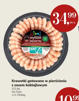Krewetki gotowane w pierścieniu z sosem koktajlowym My Food promocja w Market Point