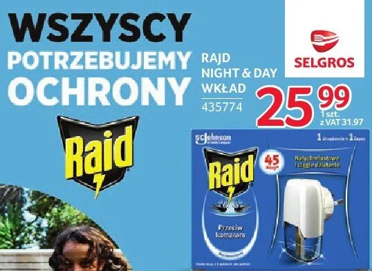 Środek owadobójczy Raid Night & Day wkład 435774 promocja w Selgros