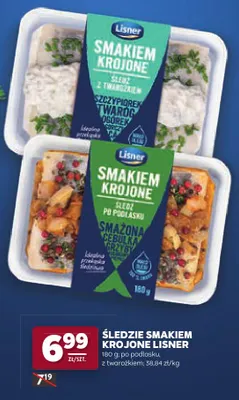 Śledzie Smakiem Krojone z twarożkiem Lisner promocja w Stokrotka