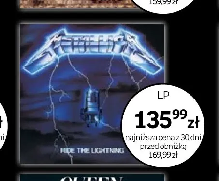 Płyta winylowa Metallica Ride the Lightning promocja w Empik