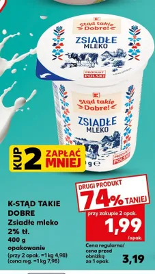 Zsiadłe mleko 2% K-Stąd Takie Dobre promocja w Kaufland