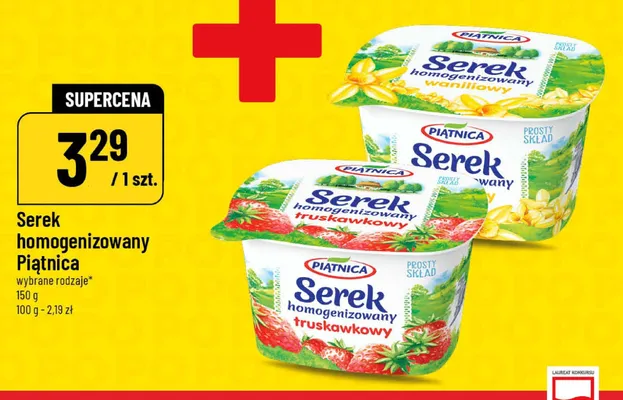 Serek homogenizowany truskawkowy Piątnica promocja w POLOmarket