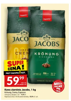 Kawa ziarnista Jacobs Crema promocja w Twój Market