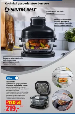 Frytkownica na gorące powietrze ze szklanym pojemnikiem Silvercrest promocja w Lidl