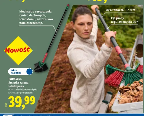 Szczotka kątowa teleskopowa Parkside promocja w Lidl