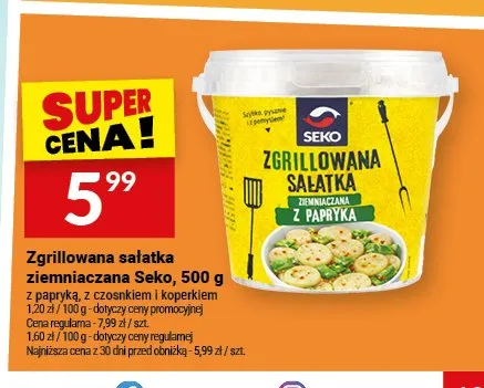 Zgrillowana sałatka ziemniaczana z papryką Seko promocja w Twój Market