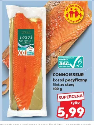 Łosoś pacyficzny filet ze skórą Connoisseur promocja w Kaufland