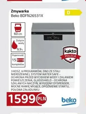 Zmywarka Beko BDFN26531X promocja w kakto.pl
