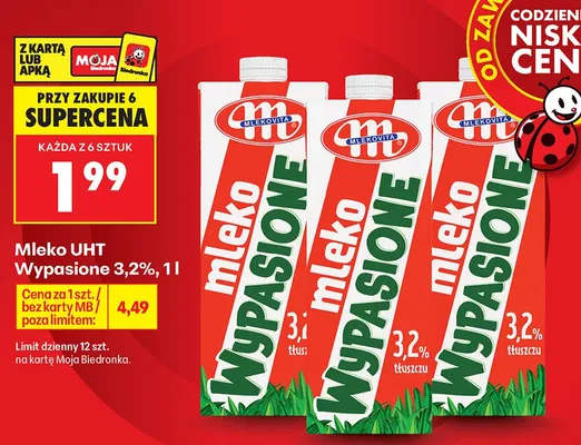 Mleko UHT Wypasione 3,2% promocja w Biedronka