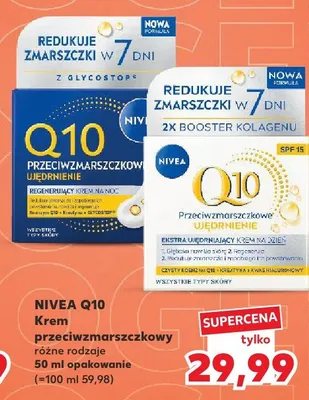 Krem przeciwzmarszczkowy ujędrnienie na dzień SPF 15 NIVEA Q10 promocja w Kaufland