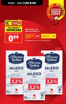 Mleko UHT 3,2% promocja w Biedronka