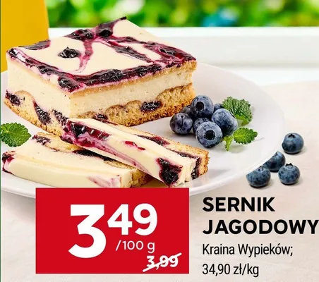 Sernik jagodowy Kraina Wypieków promocja w Stokrotka