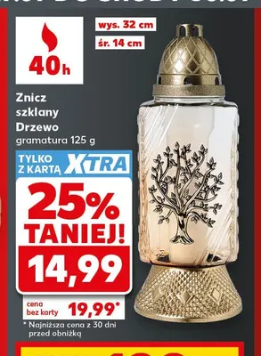 Znicz szklany Drzewo promocja w Kaufland
