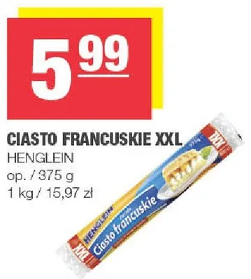 Ciasto francuskie XXL Henglein promocja w SPAR