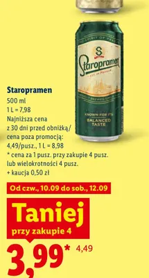 Piwo Staropramen promocja w Lidl