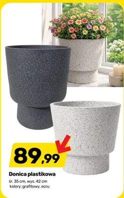 Doniczka plastikowa grafitowa promocja w Bricomarche