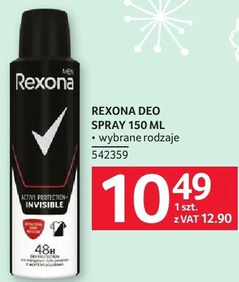 Dezodorant REXONA spray 150 ml promocja w Selgros