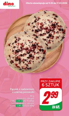 Pączek z nadzieniem z czarnej porzeczki promocja w Dino