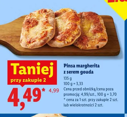 Pinsa margherita z serem gouda promocja w Lidl