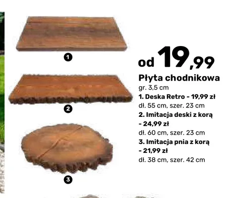 Płyta chodnikowa Imitacja deski z korą promocja w Bricomarche
