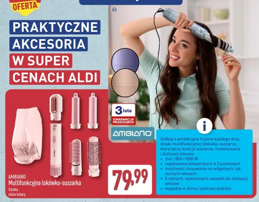Multifunkcyjna lokówka-suszarka AMBIANO promocja w Aldi