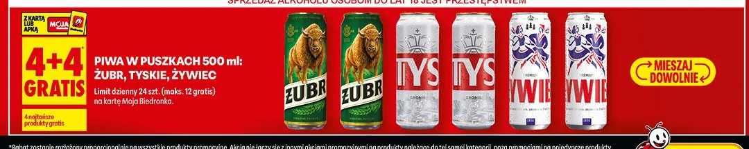Piwo w puszkach Tyskie promocja w Biedronka