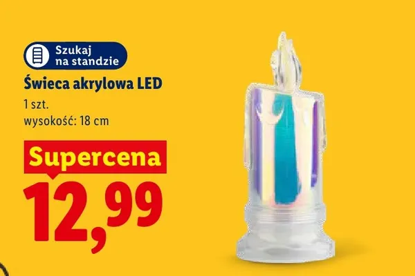 Świeca akrylowa LED promocja w Lidl