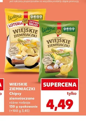 Chipsy Wiejskie Ziemniaczki o smaku cebulki promocja w Kaufland