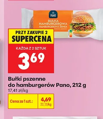 Bułki pszenne do hamburgerów Pano promocja w Biedronka
