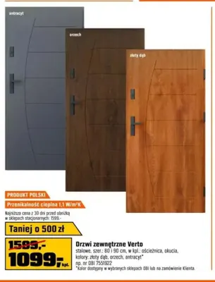 Drzwi zewnętrzne Verto promocja w OBI