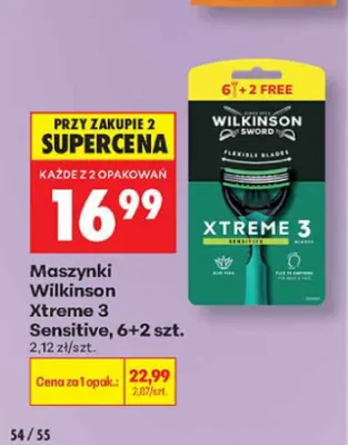 Maszynki do golenia Wilkinson Xtreme 3 Sensitive 8-pak promocja w Biedronka