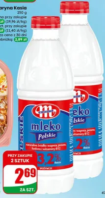 Mleko spożywcze świeże 3,2% Polskie  promocja w Dino
